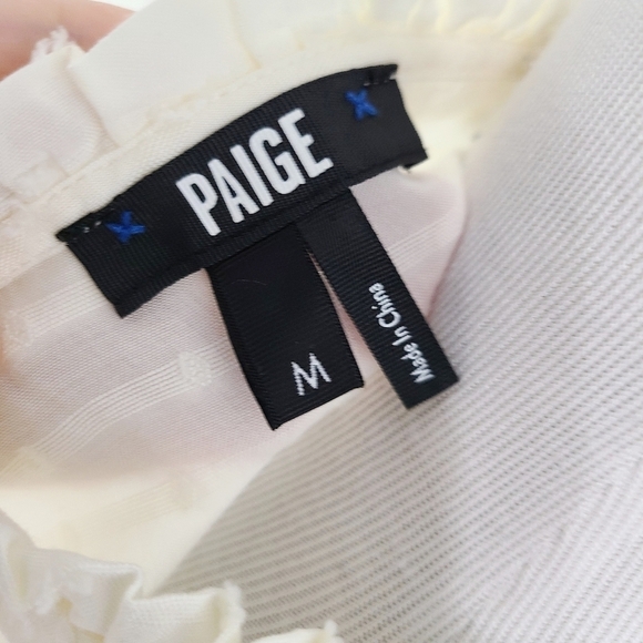 Paige Amala Top ivory white flutter sleeves swiss dot size medium - Picture 7 of 9